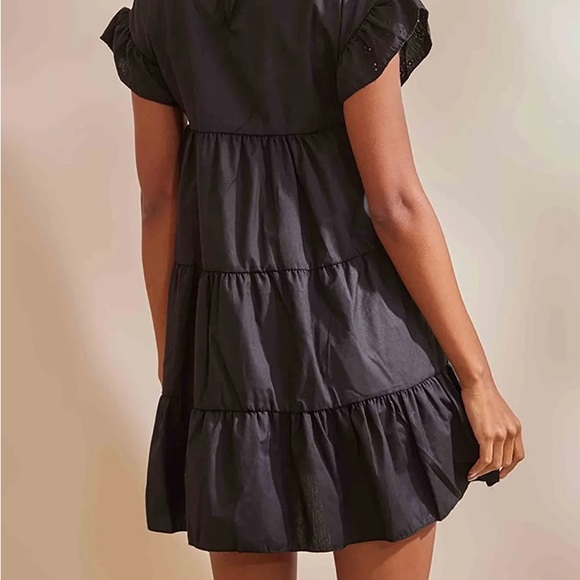 Pretty Little Thing Womens Black Broderie Anglaise Smock Dress Size UK 6 EUR 34 - Picture 3 of 16